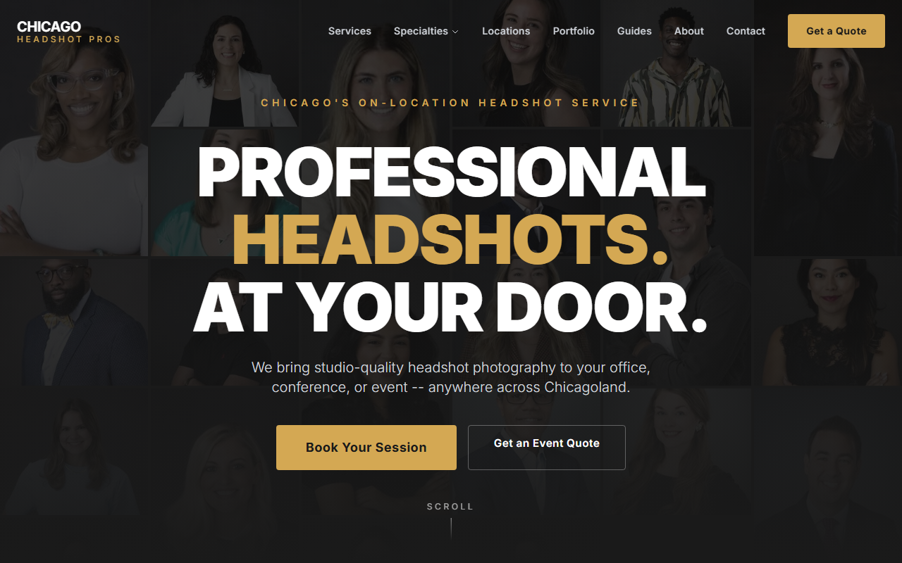 Chicago Headshot Pros website screenshot