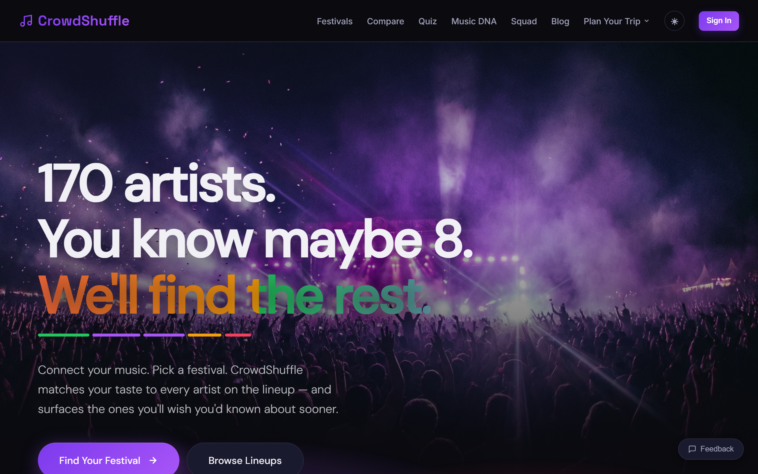 CrowdShuffle website screenshot