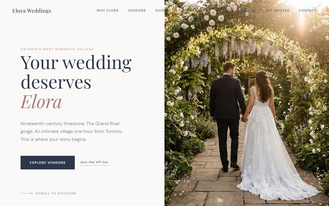 Elora Weddings directory screenshot