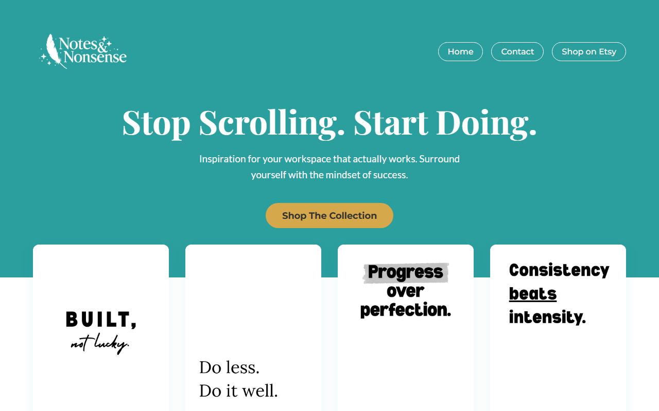Notes and Nonsense Co website screenshot