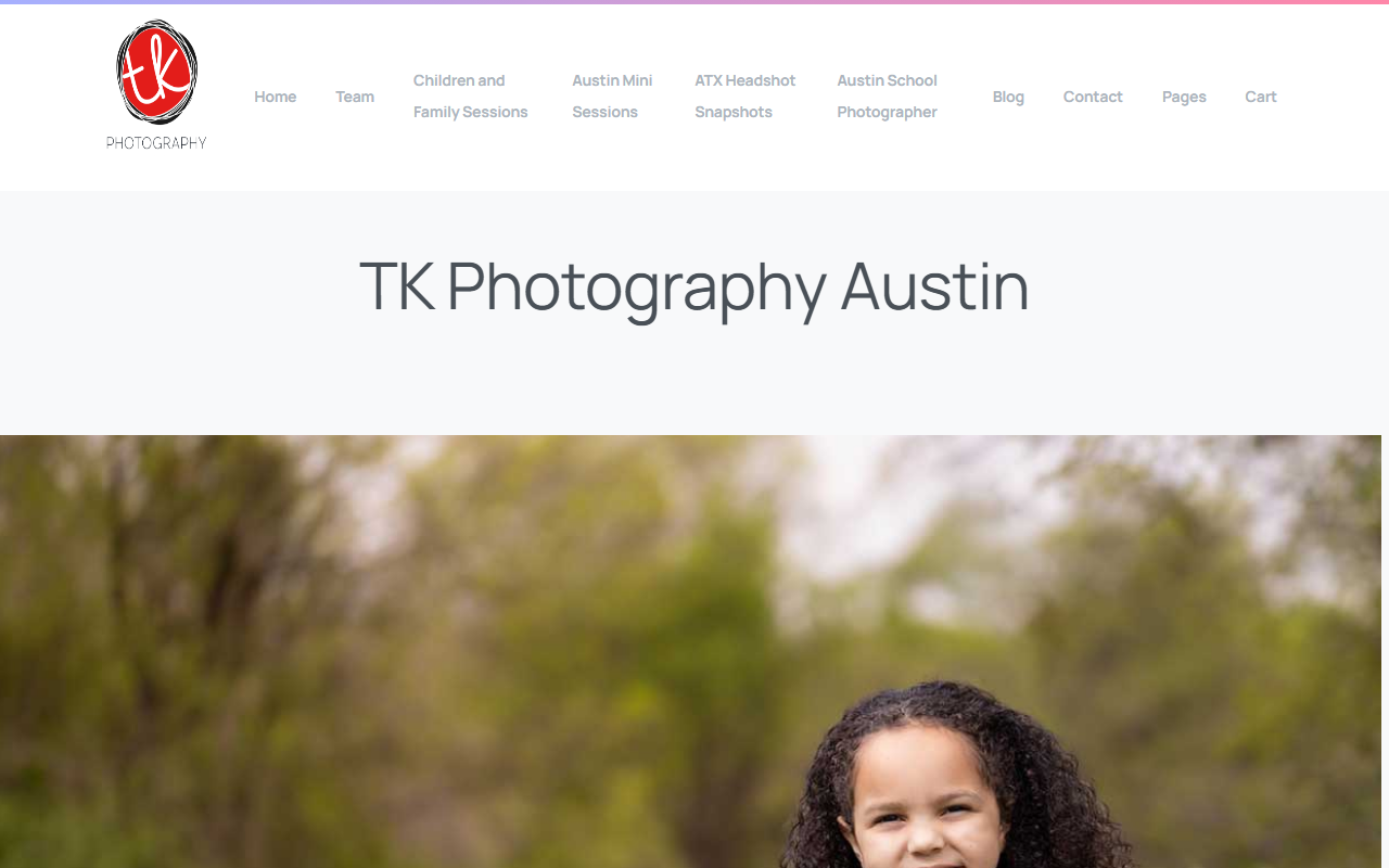 TK Photography Austin website screenshot